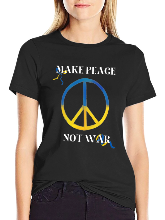 Make Peace Not War T-Shirt - Ukraine Colors