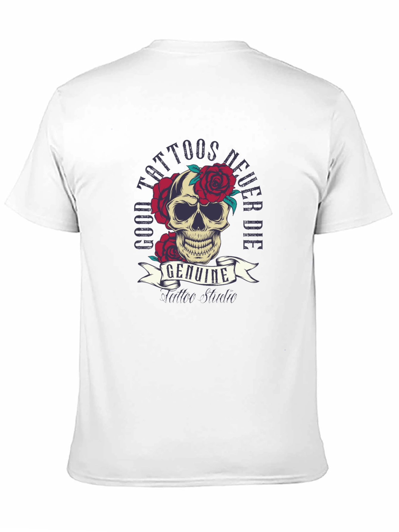 Skull & Roses Tattoo Style Graphic Tee