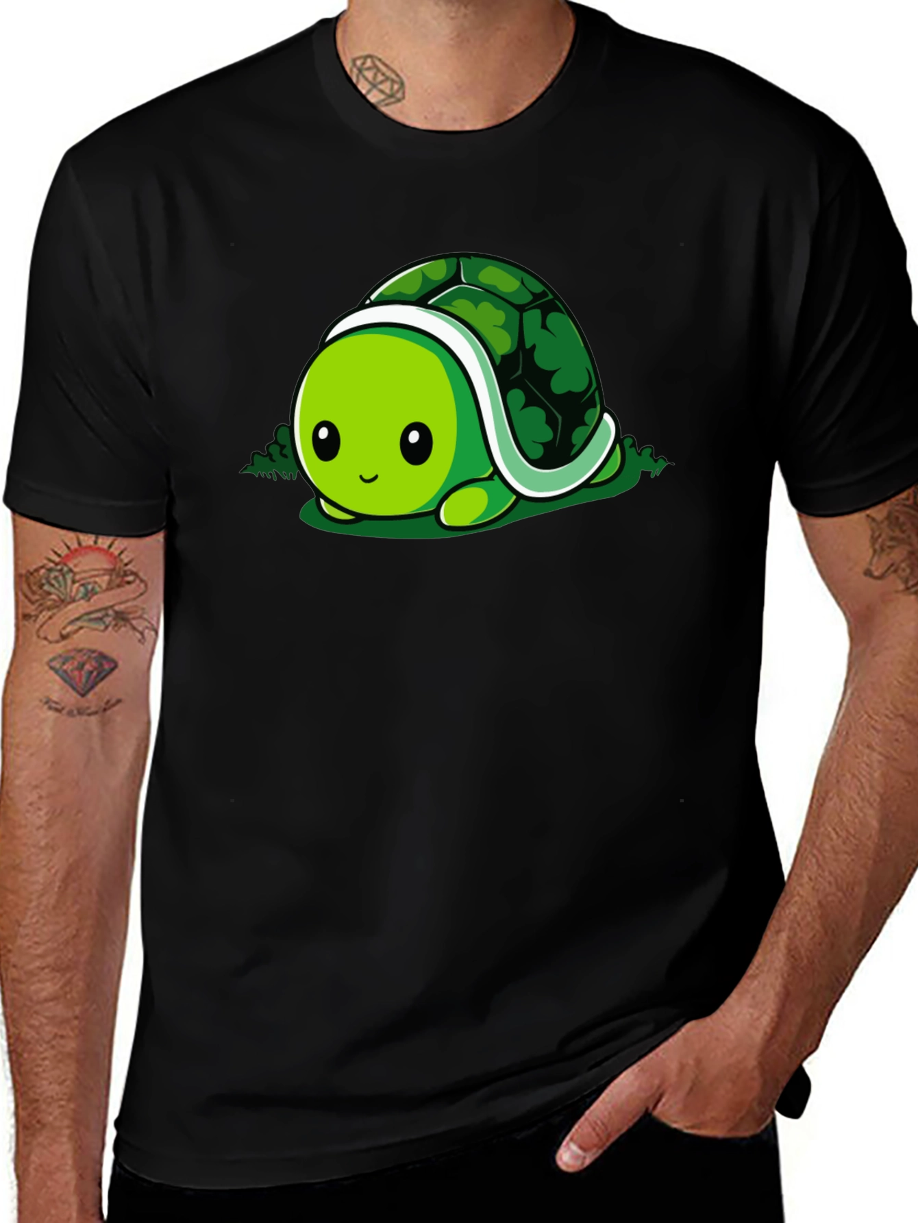 Cute Turtle Graphic Tee - Soft Cotton Blend