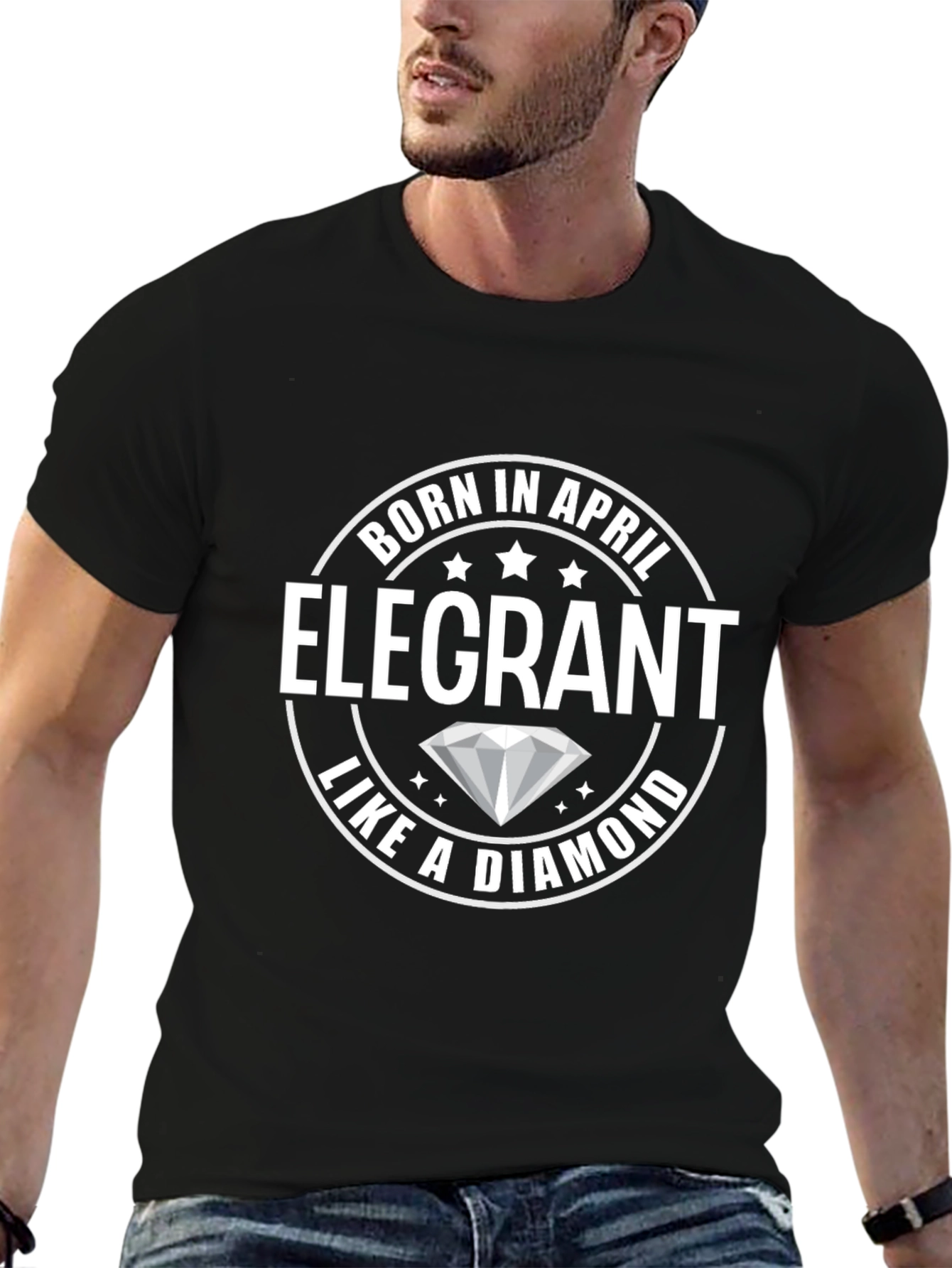 Born in April Elegant Diamond T-Shirt
