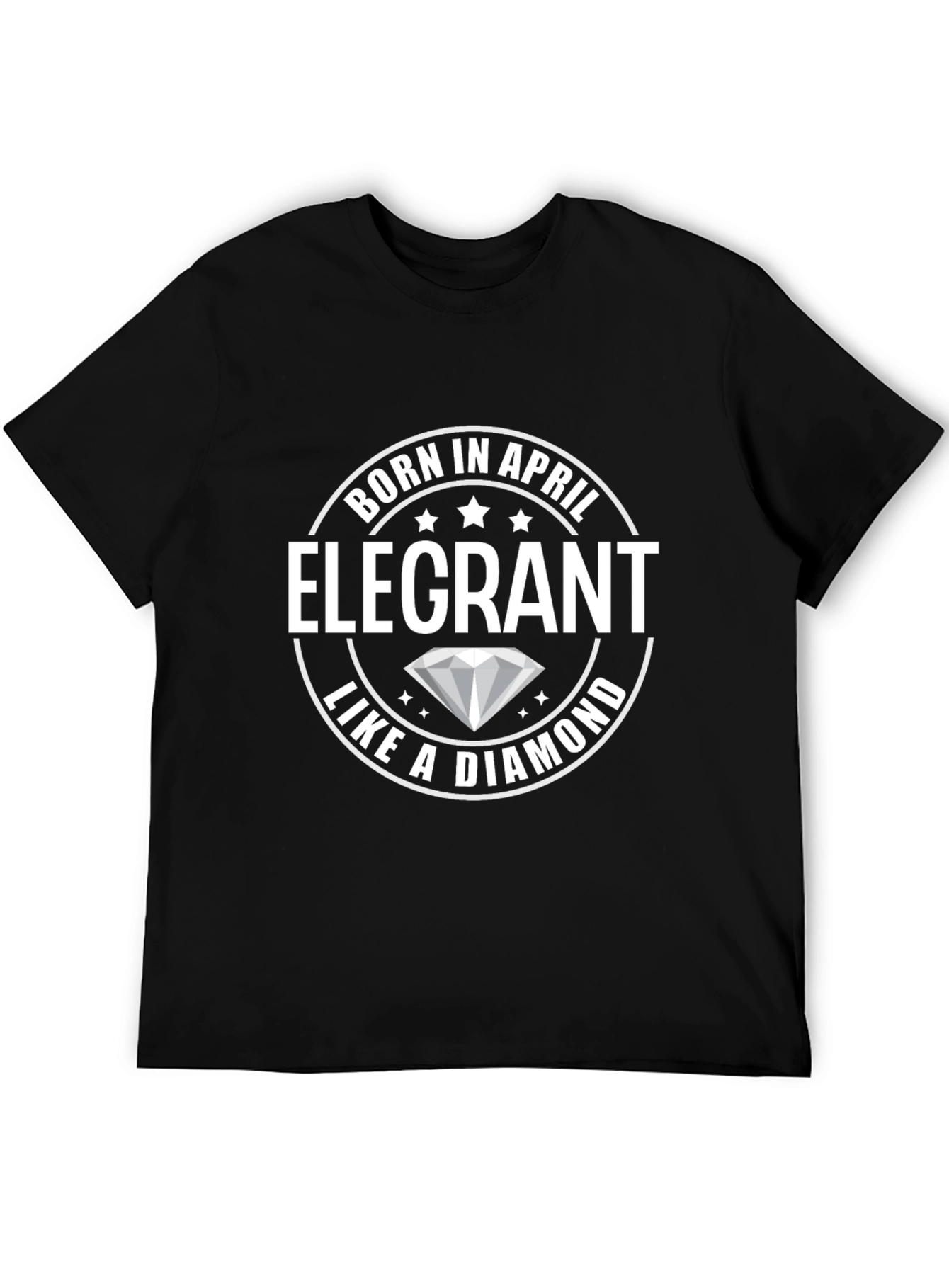Born in April Elegant Diamond T-Shirt