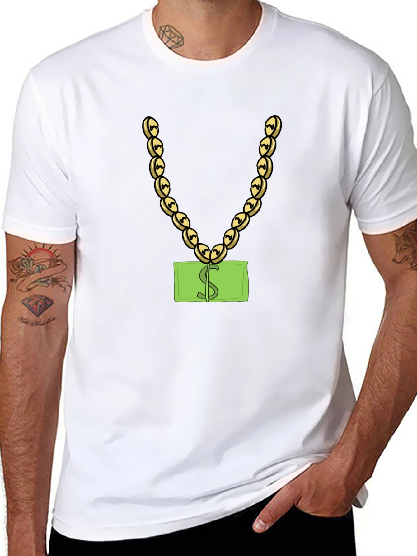 Cash Money T-Shirt - Gold Chain Dollar Sign