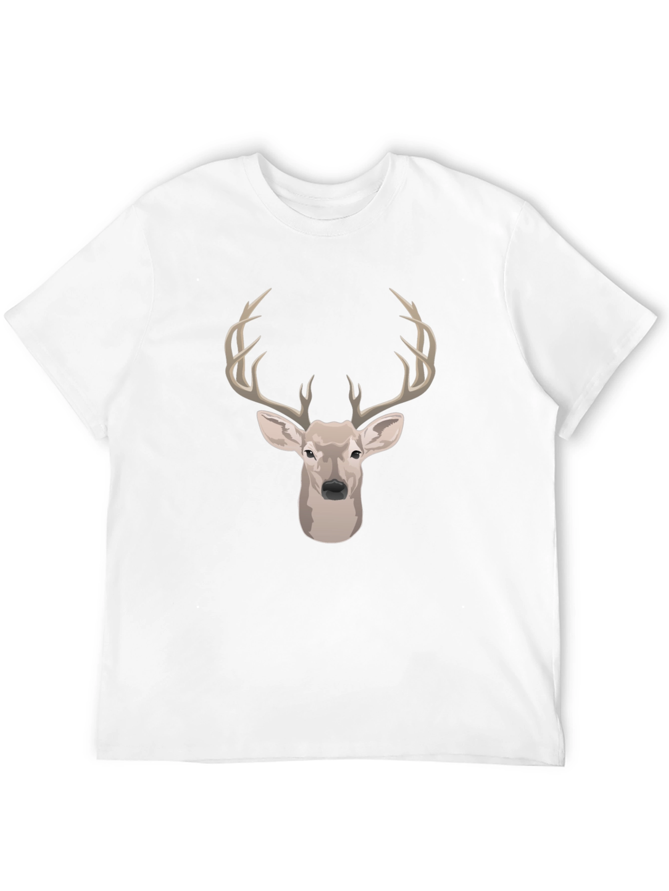 Deer Head Graphic Print Black T-Shirt