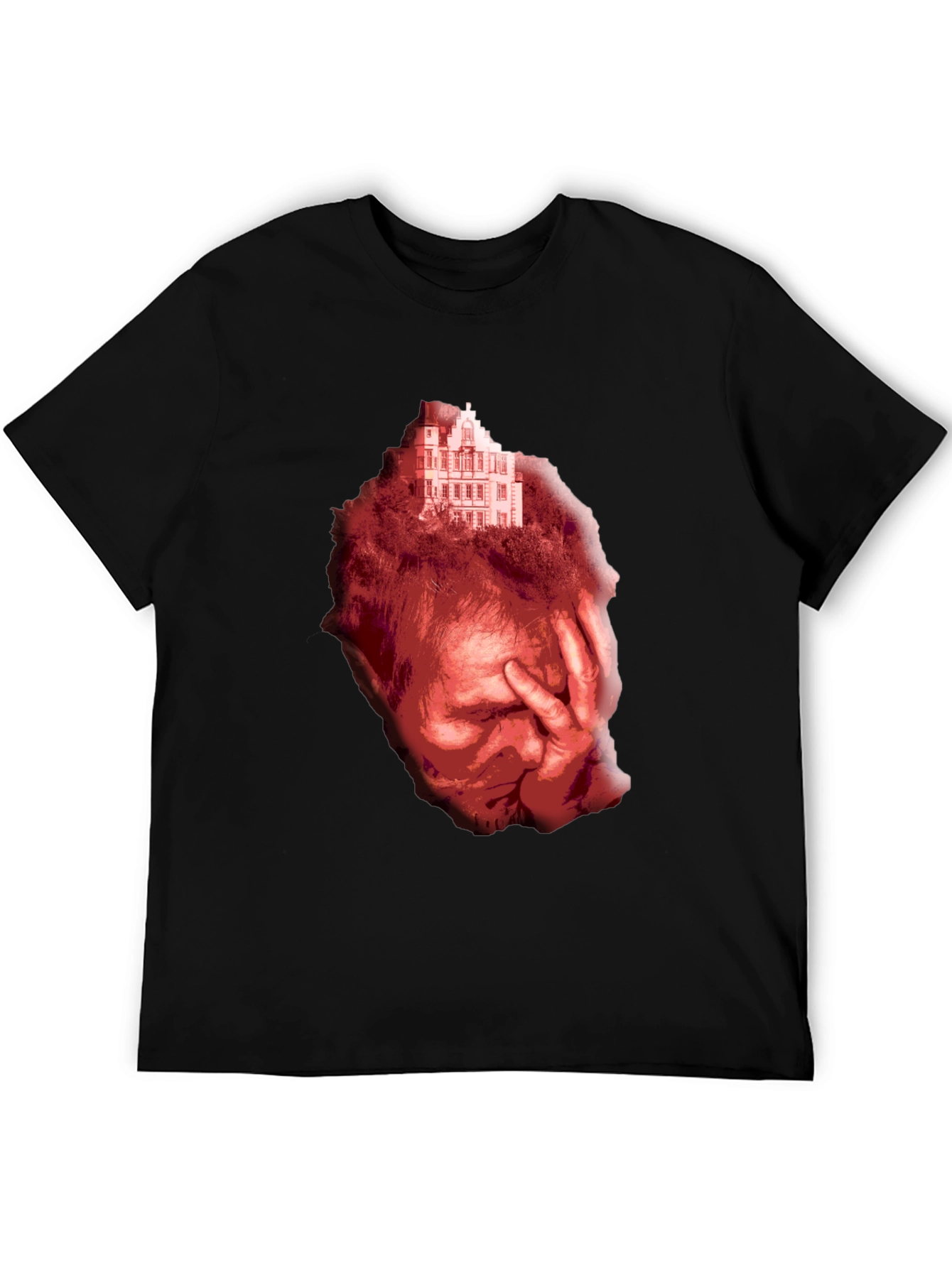 Distressed Graphic Print Tee - Unisex Black T-Shirt