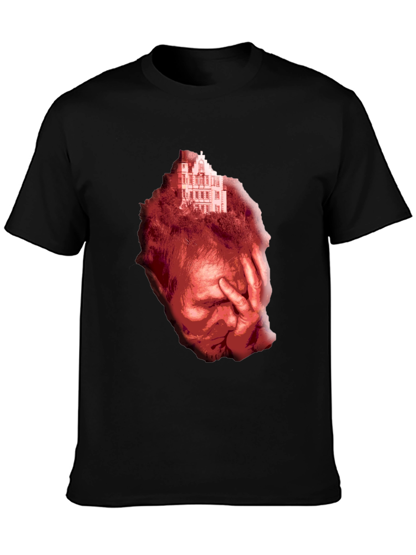 Distressed Graphic Print Tee - Unisex Black T-Shirt