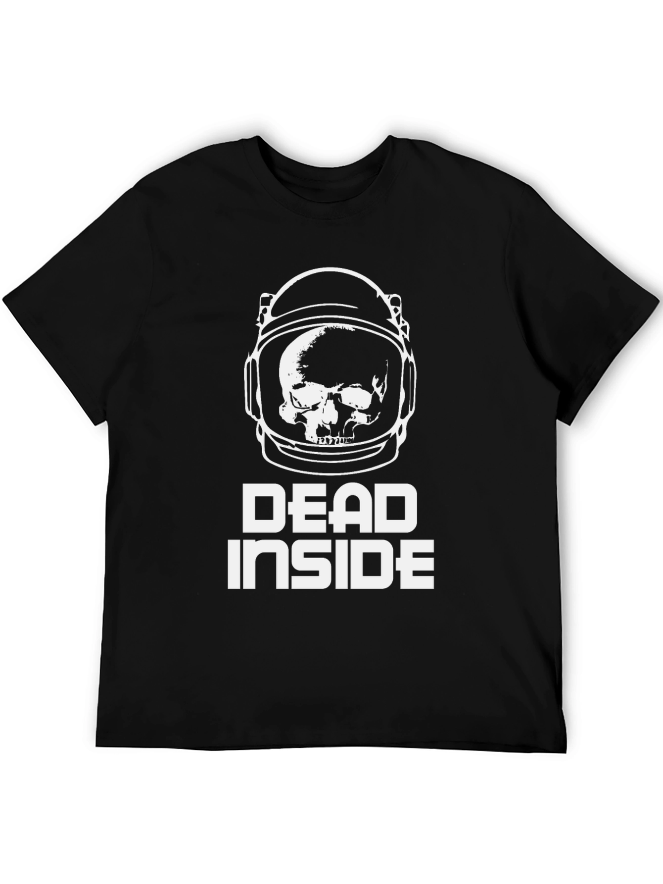 Dead Inside Astronaut Skull Graphic Tee - Black