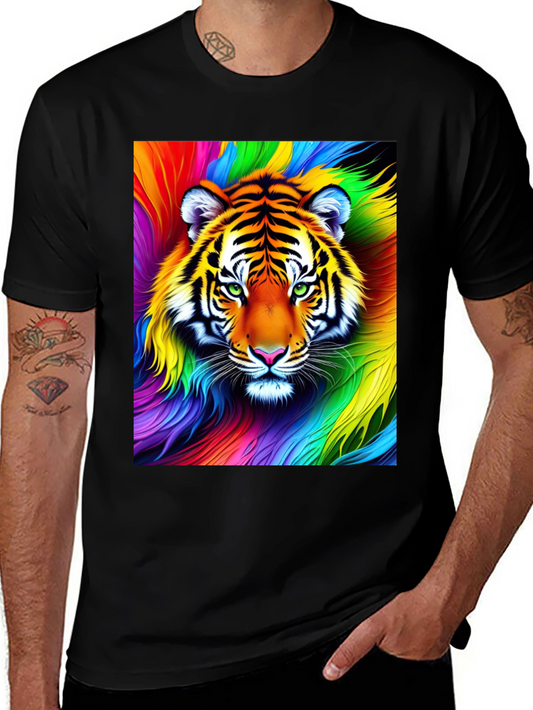 Rainbow Tiger Graphic Tee - Vibrant Unisex Shirt