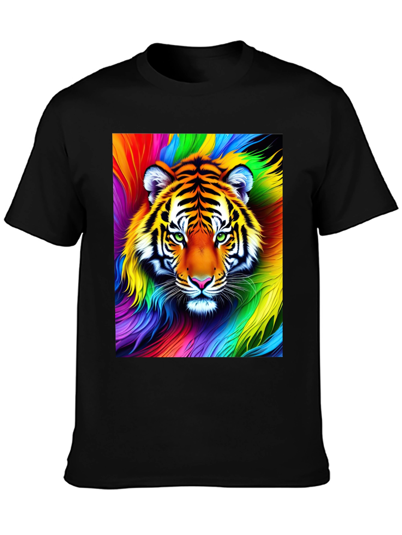 Rainbow Tiger Graphic Tee - Vibrant Unisex Shirt