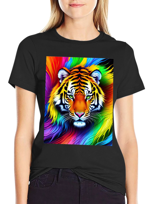 Rainbow Tiger Graphic Tee - Vibrant Unisex Shirt