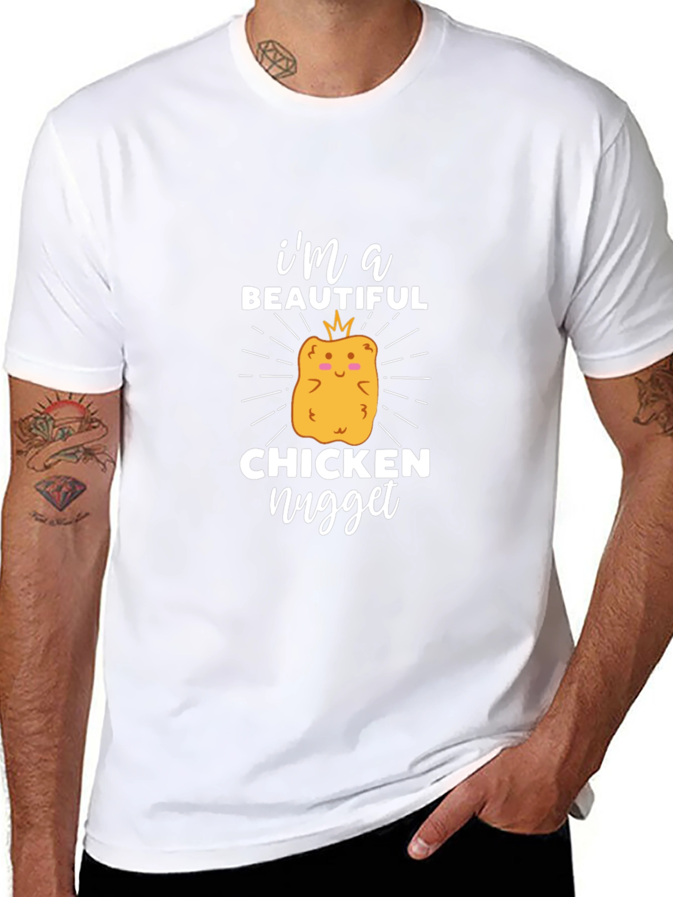 Funny Chicken Nugget Graphic T-Shirt