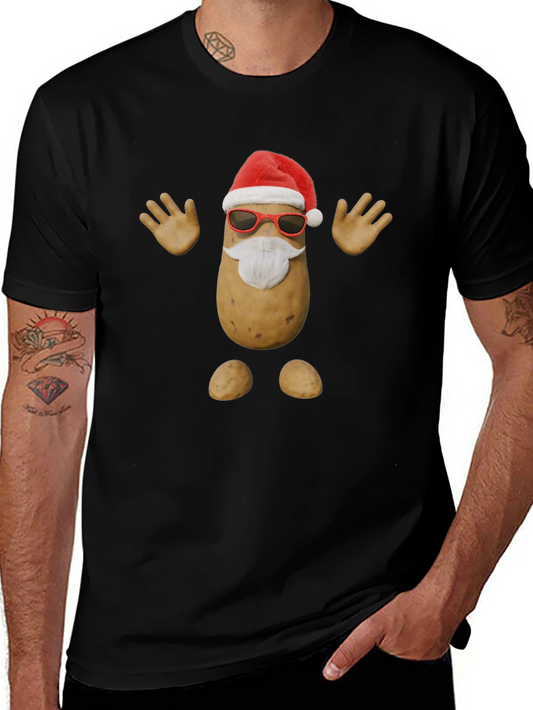 Festive Potato Santa T-Shirt - Holiday Fun