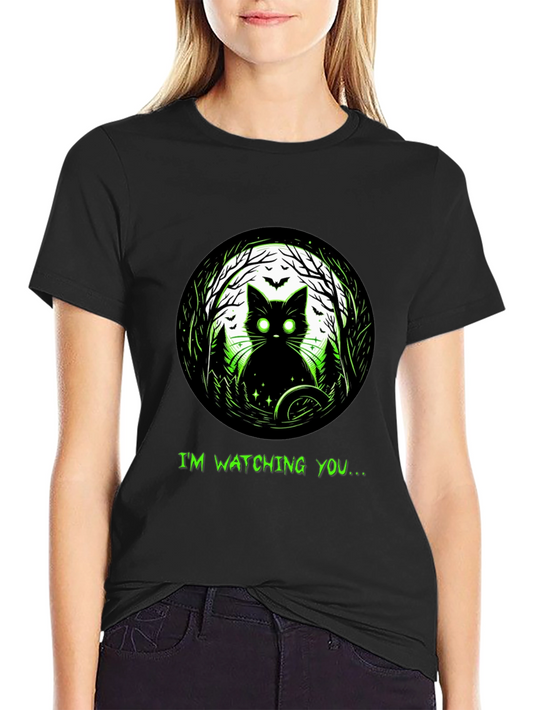 Im Watching You Black Cat T-Shirt