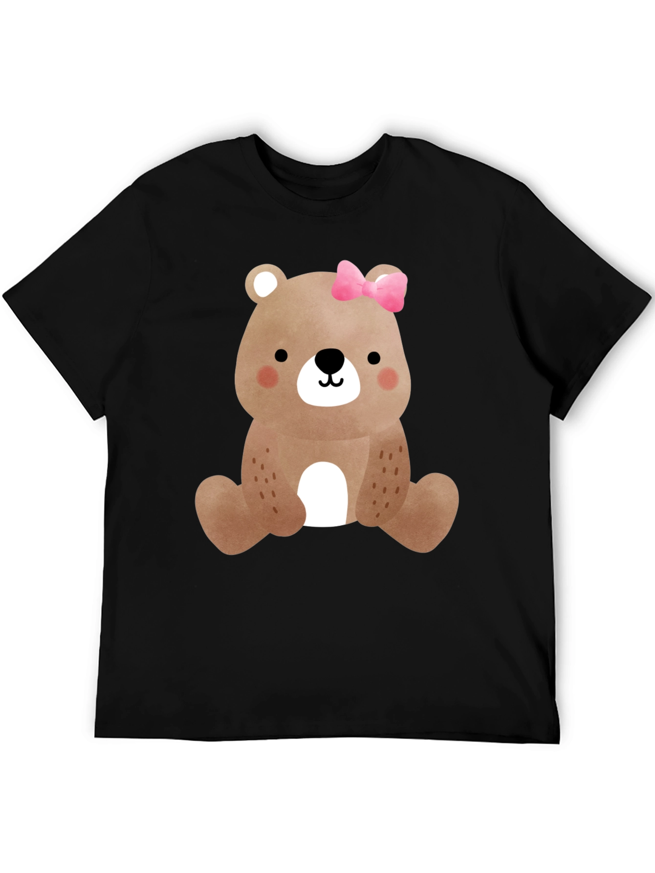 Cute Bear with Bow Mens Graphic Tee