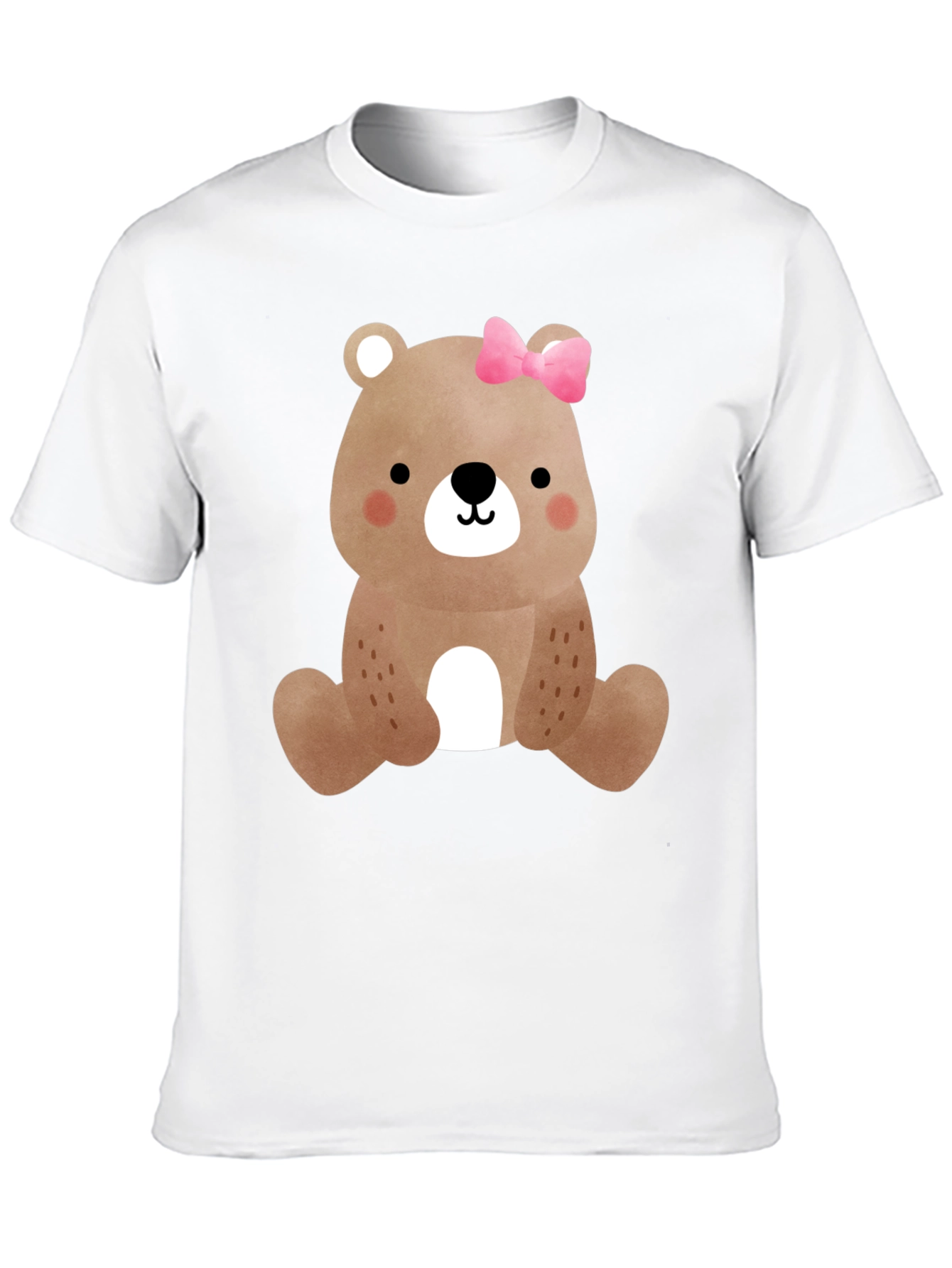 Cute Bear with Bow Mens Graphic Tee