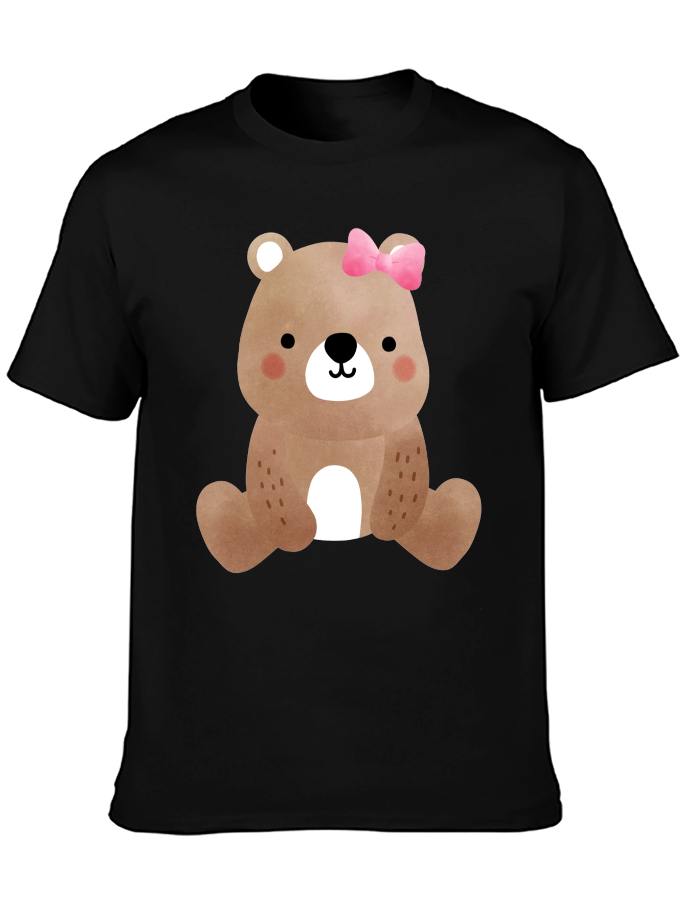 Cute Bear with Bow Mens Graphic Tee