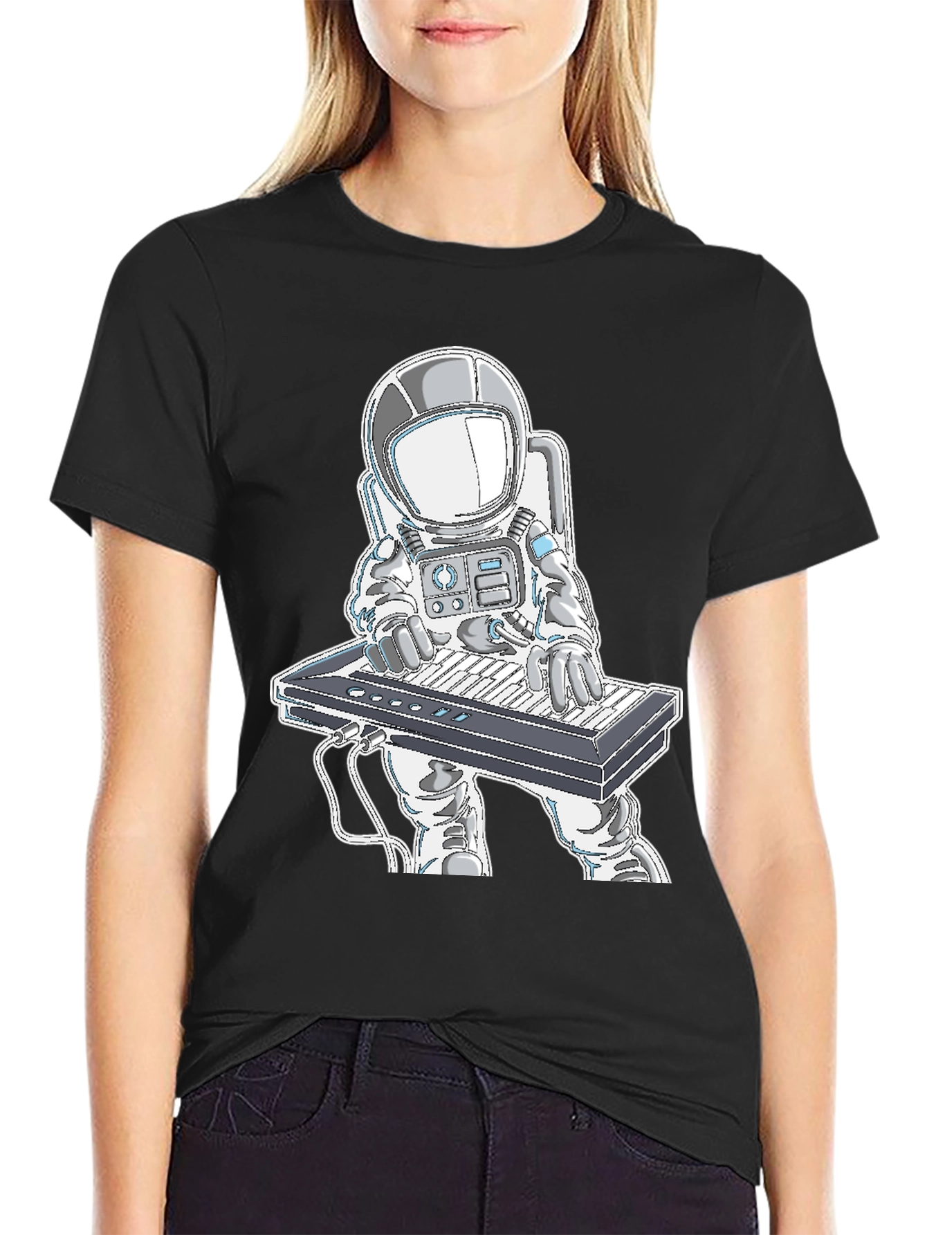 Astronaut Playing Keyboard Graphic T-Shirt