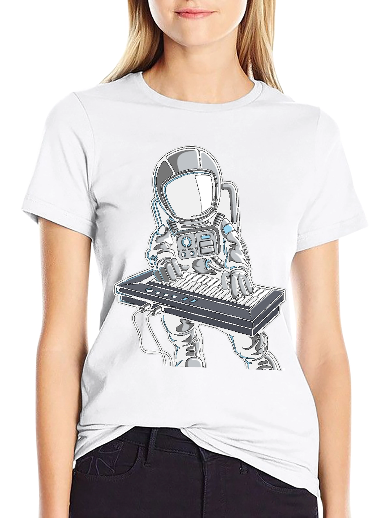 Astronaut Playing Keyboard Graphic T-Shirt