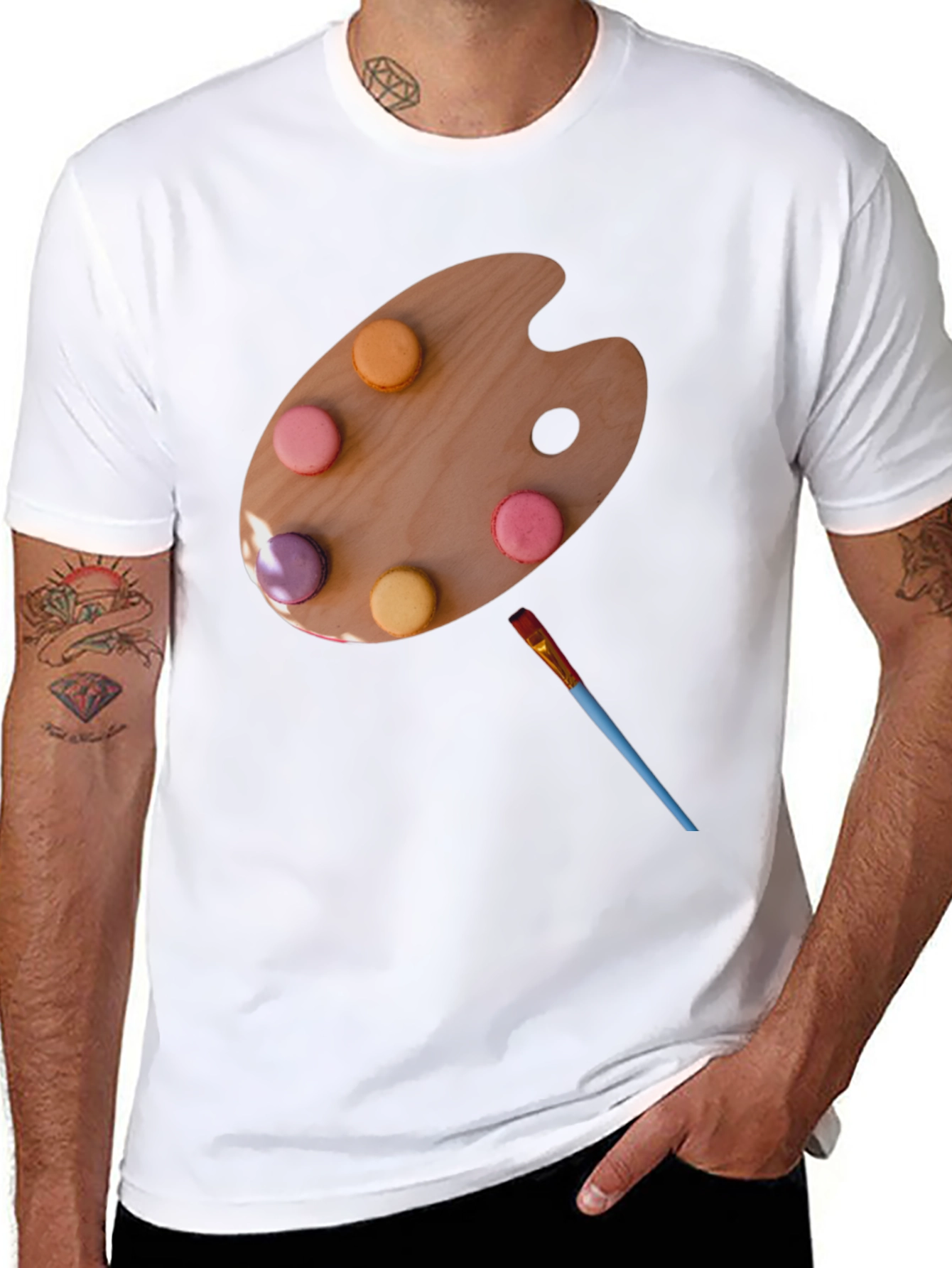 Artist Palette Macaron T-Shirt - Unique Creative Design