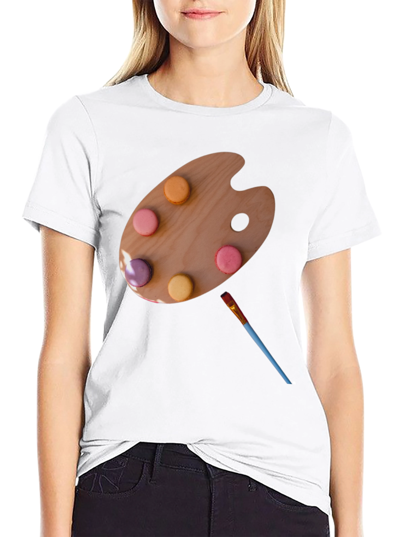 Artist Palette Macaron T-Shirt - Unique Creative Design