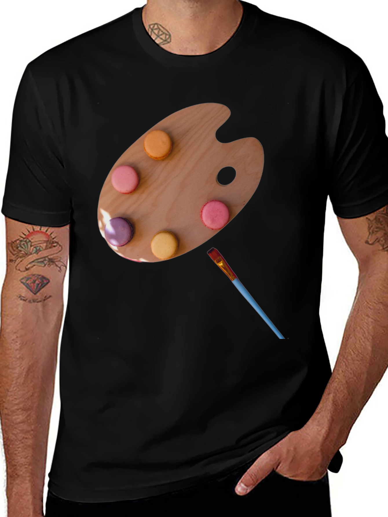 Artist Palette Macaron T-Shirt - Unique Creative Design