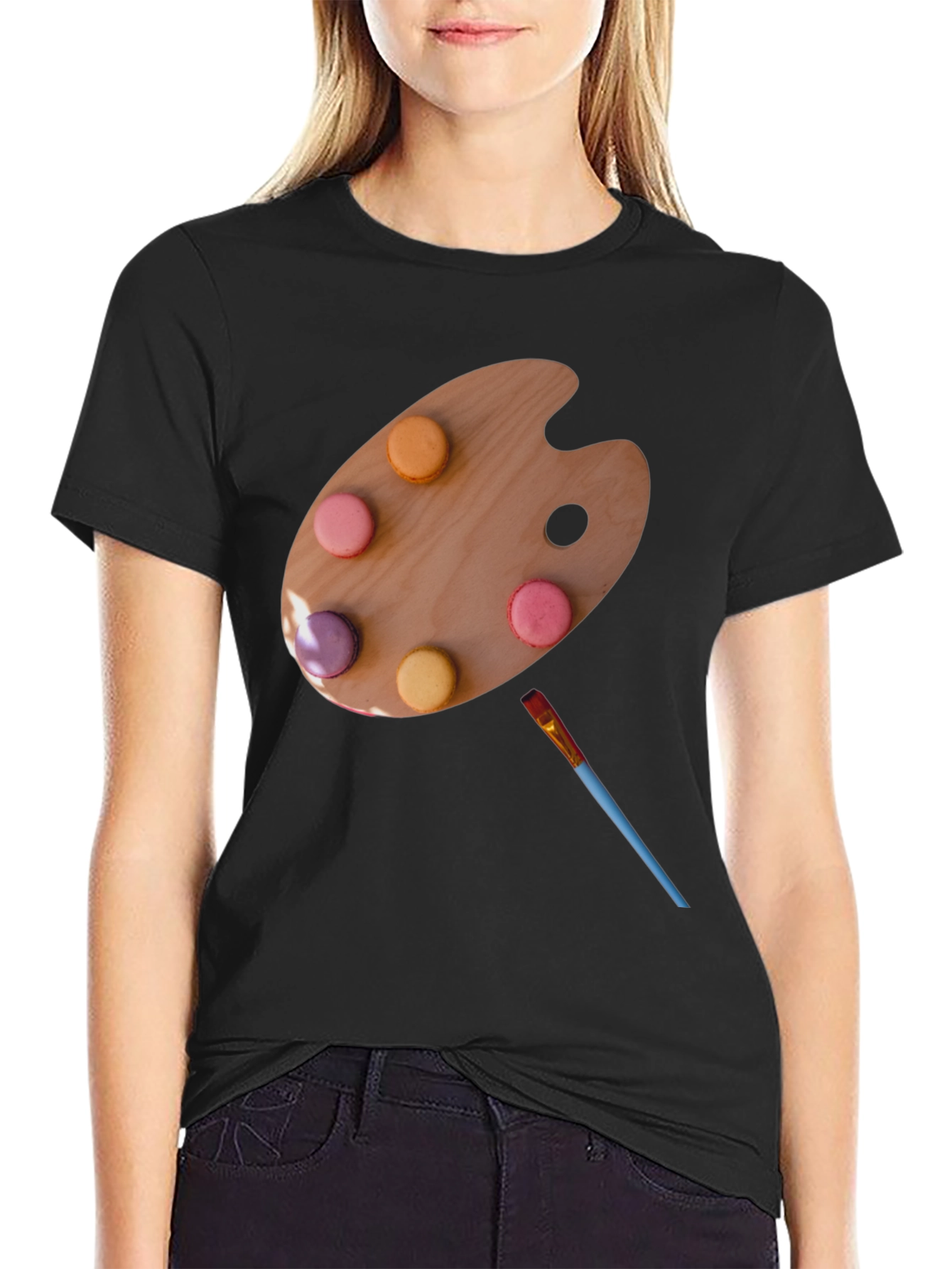 Artist Palette Macaron T-Shirt - Unique Creative Design
