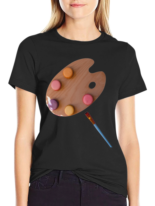 Artist Palette Macaron T-Shirt - Unique Creative Design