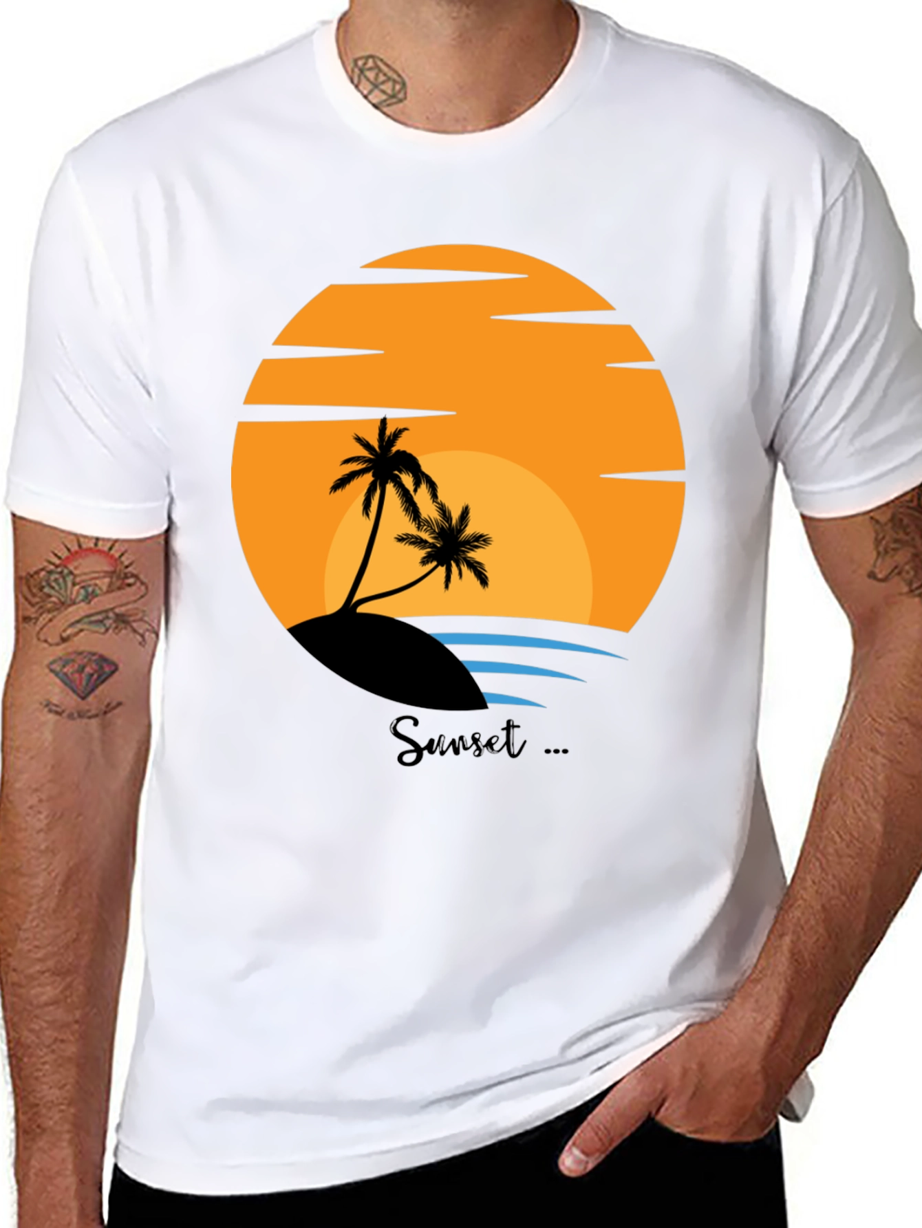 Sunset Beach Graphic Tee - Tropical Island Vibes