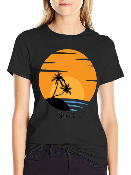 Sunset Beach Graphic Tee - Tropical Island Vibes
