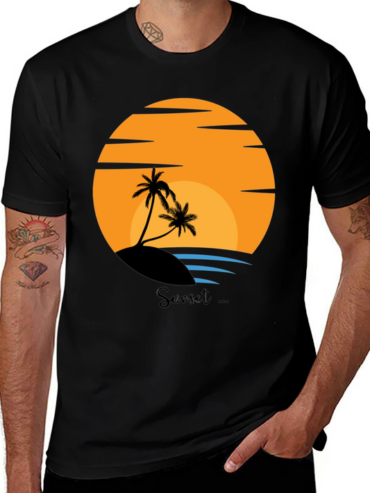 Sunset Beach Graphic Tee - Tropical Island Vibes