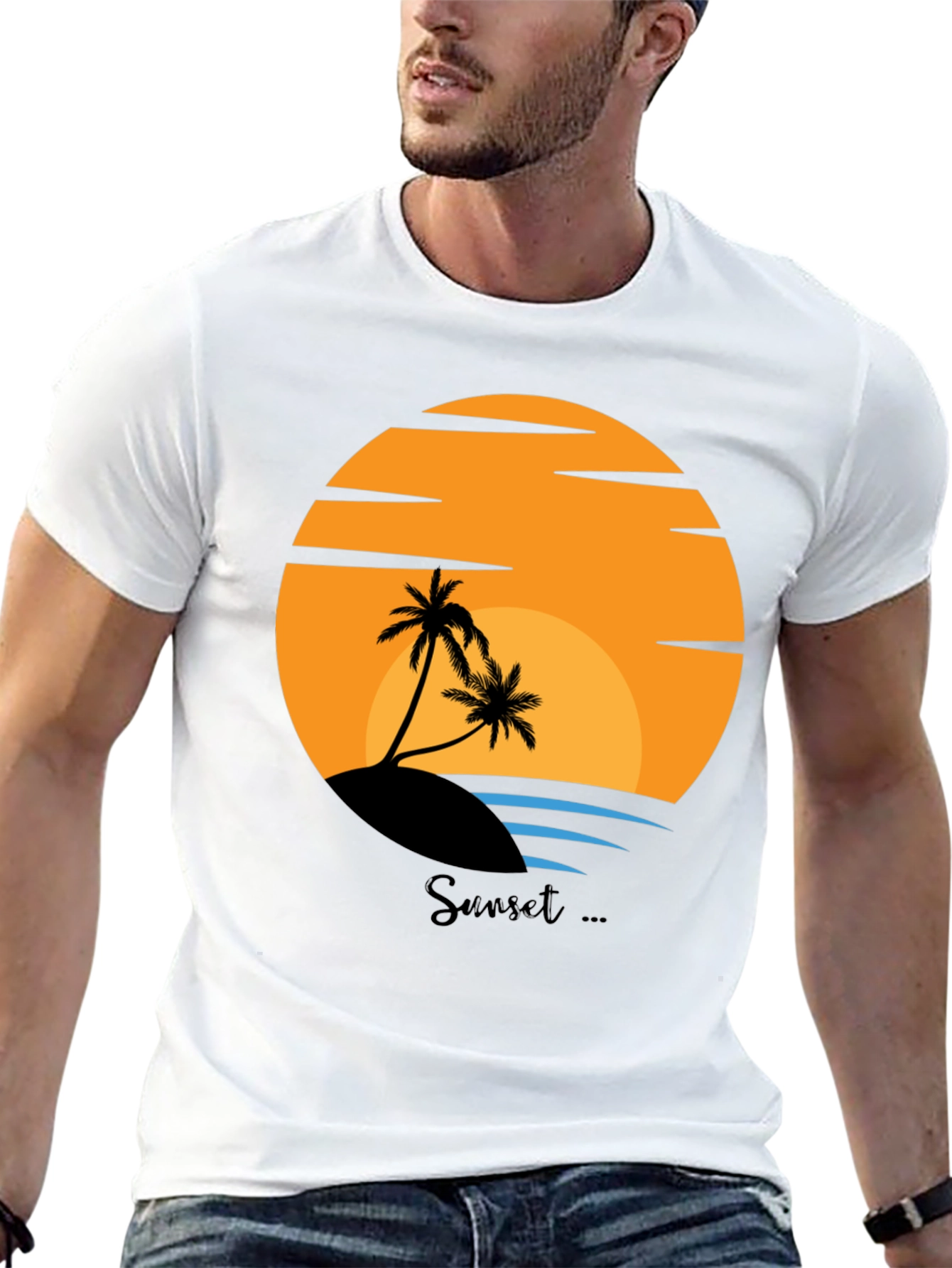 Sunset Beach Graphic Tee - Tropical Island Vibes