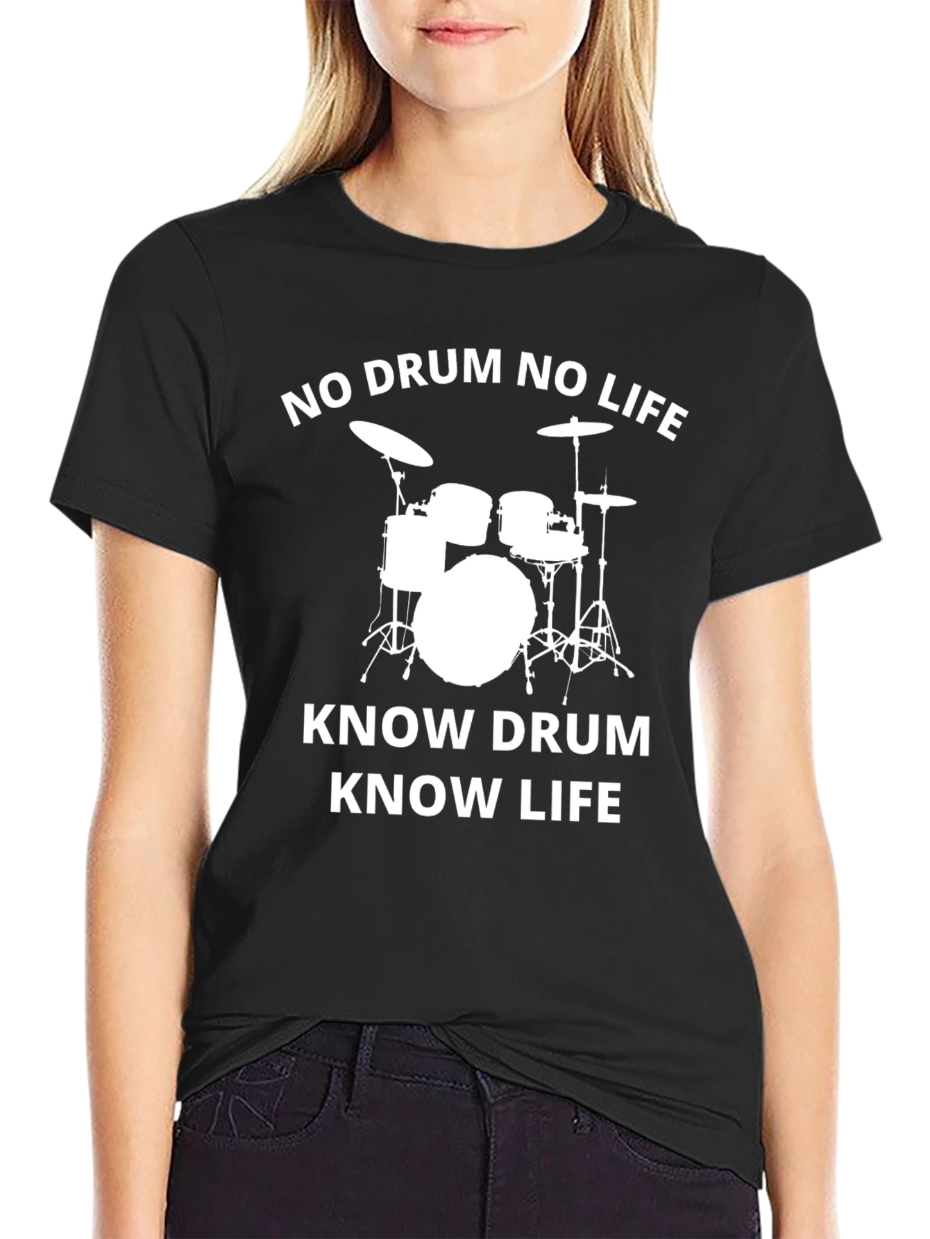 No Drum No Life Black T-Shirt