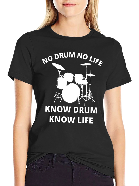 No Drum No Life Black T-Shirt