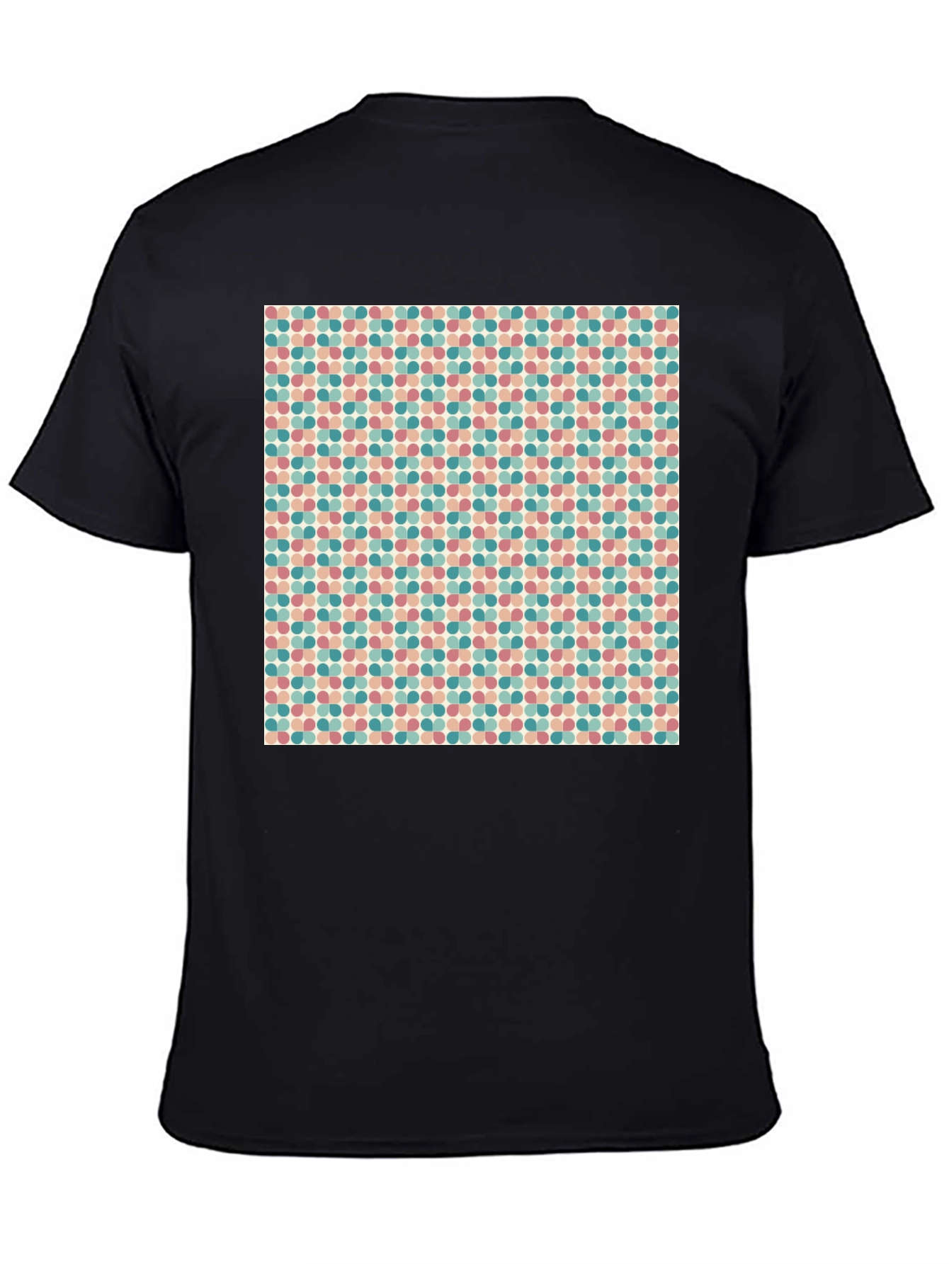 Retro Polka Dot Pattern Black T-Shirt