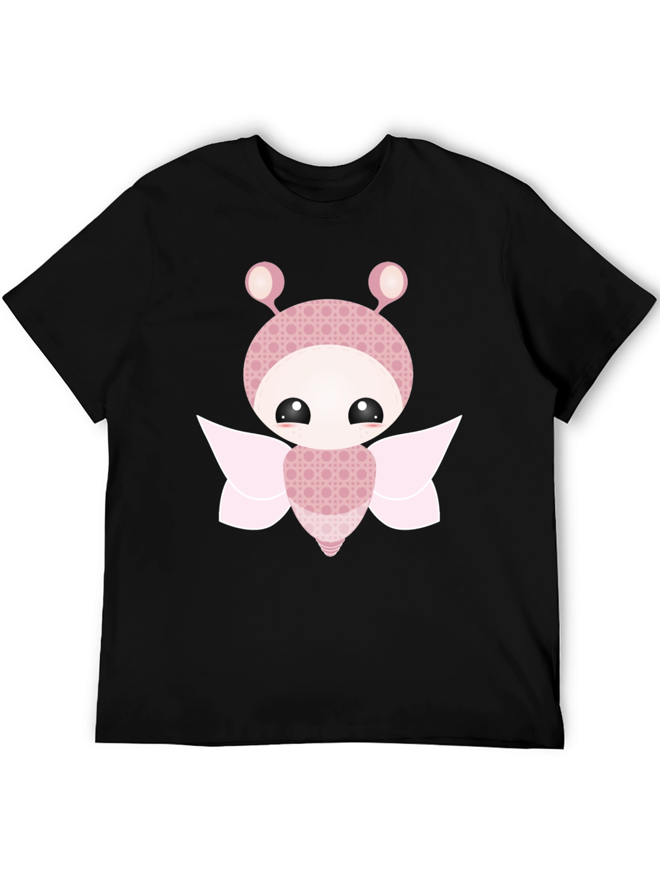 Cute Cartoon Butterfly Graphic Black T-Shirt