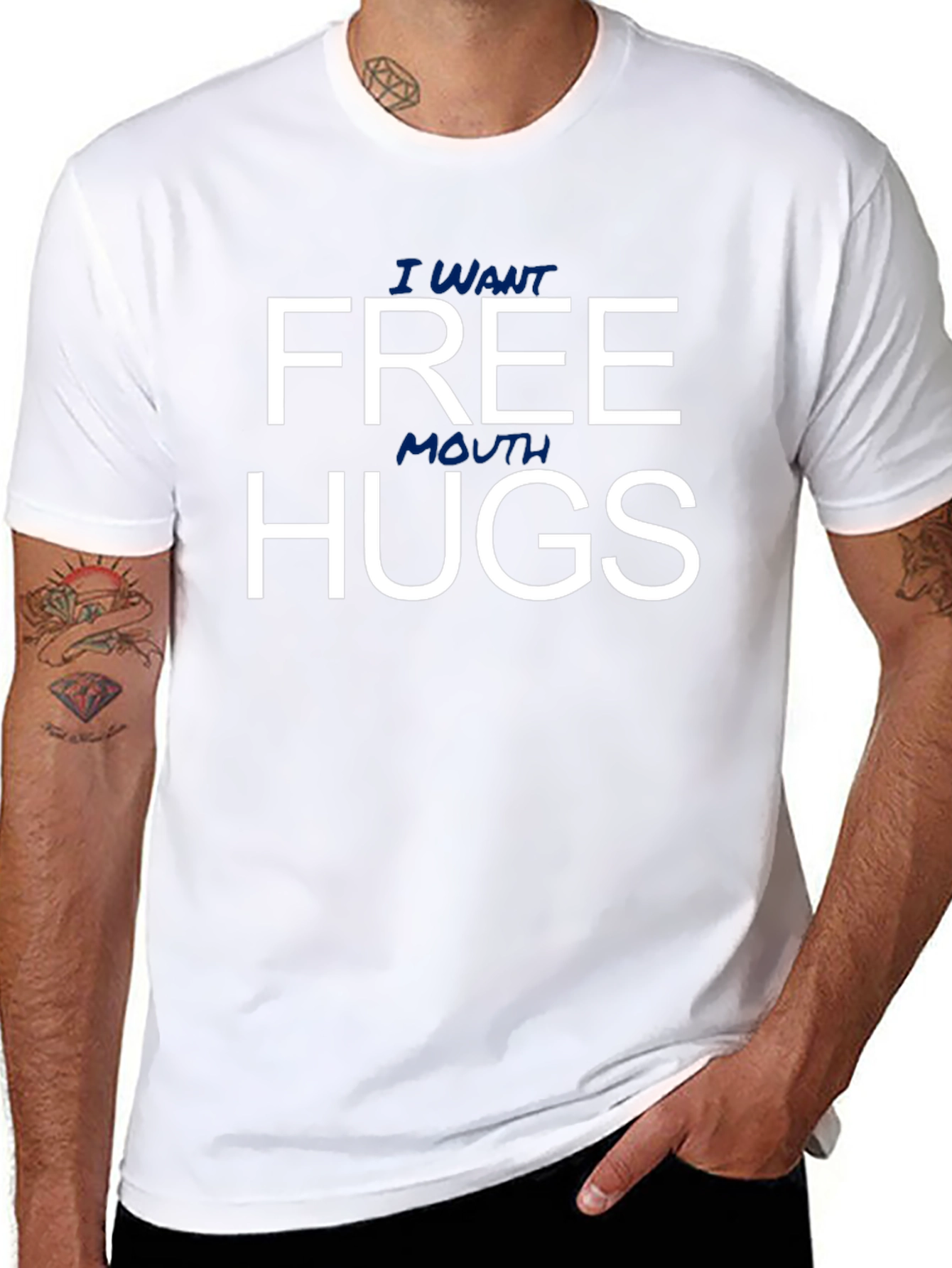 Funny Free Mouth Hugs Graphic T-Shirt