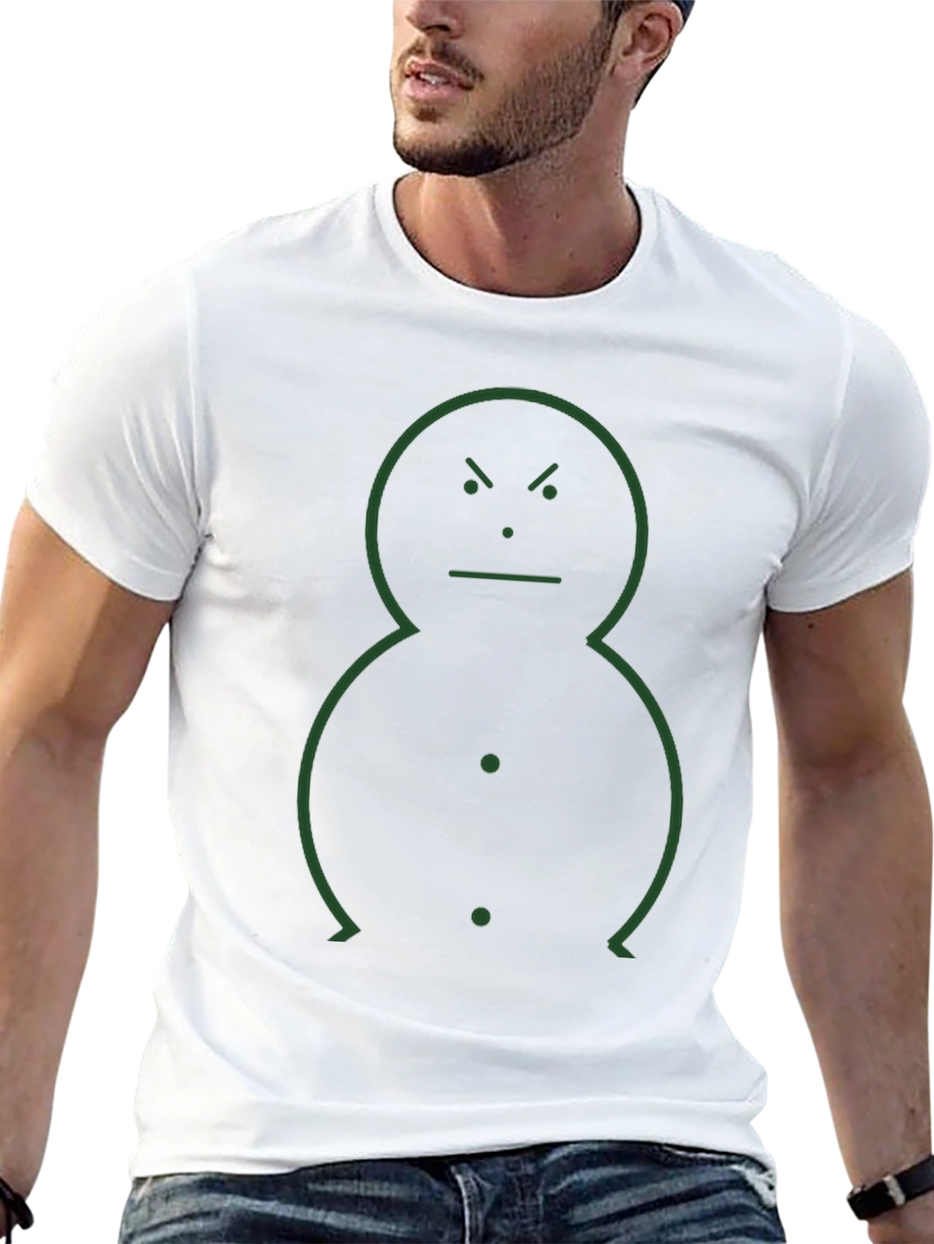 Minimalist Angry Snowman Graphic Tee