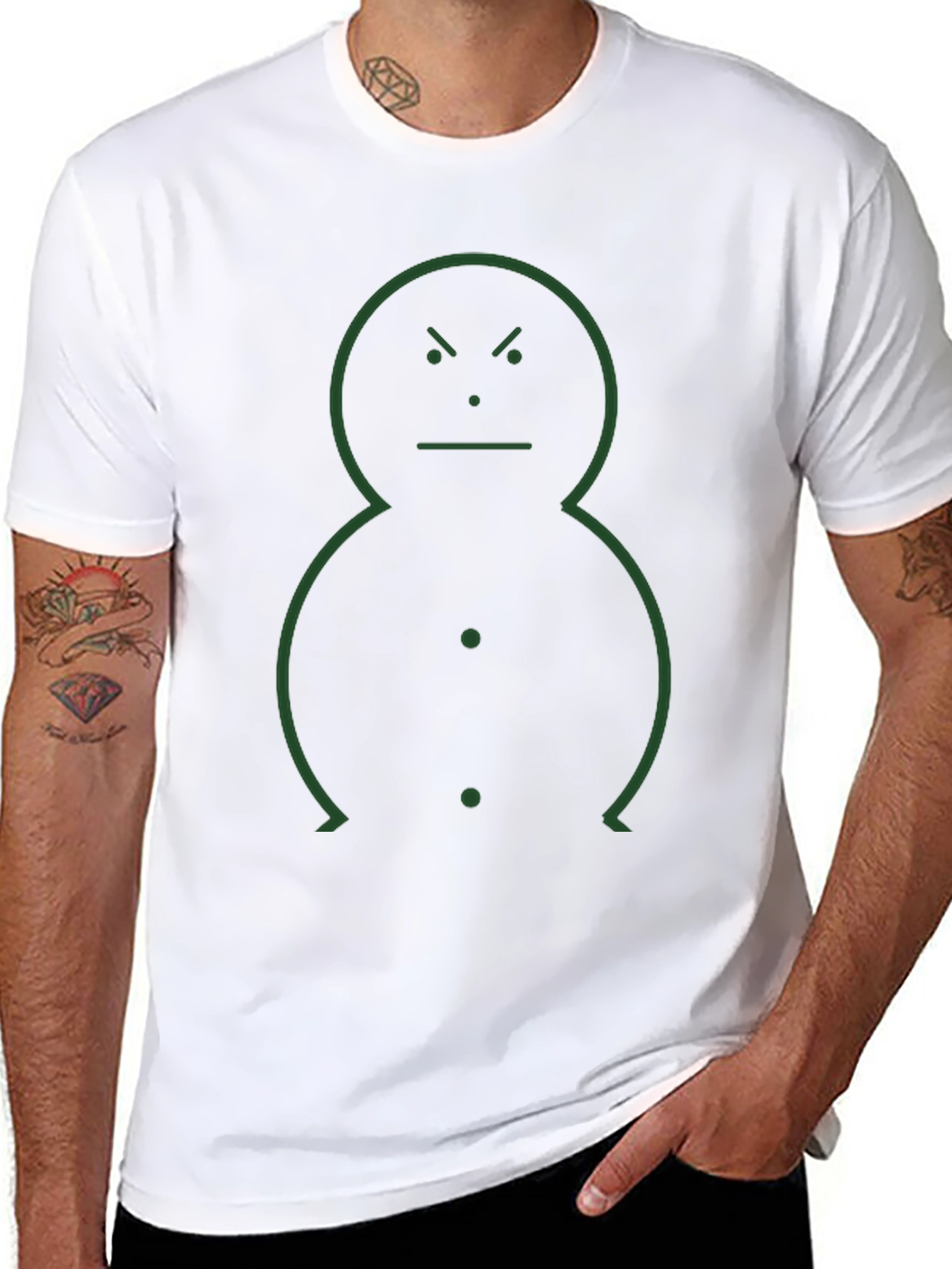 Minimalist Angry Snowman Graphic Tee