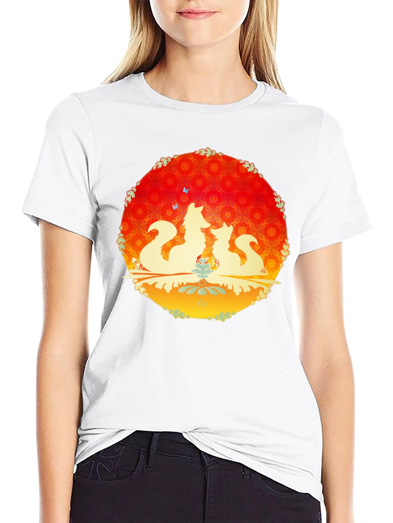 Fox Silhouette Graphic Black T-Shirt