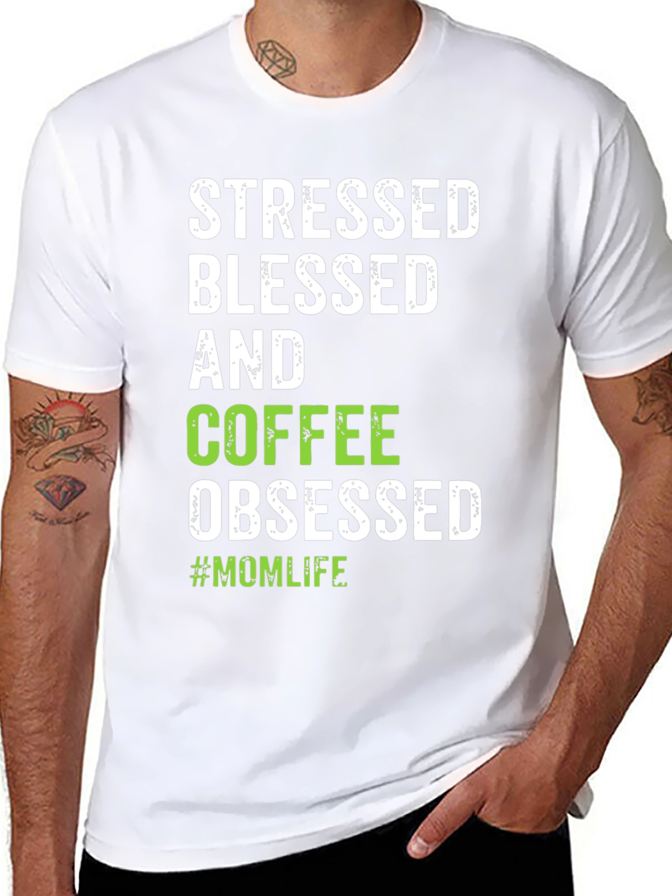 Stressed Blessed Coffee Obsessed #Momlife T-Shirt