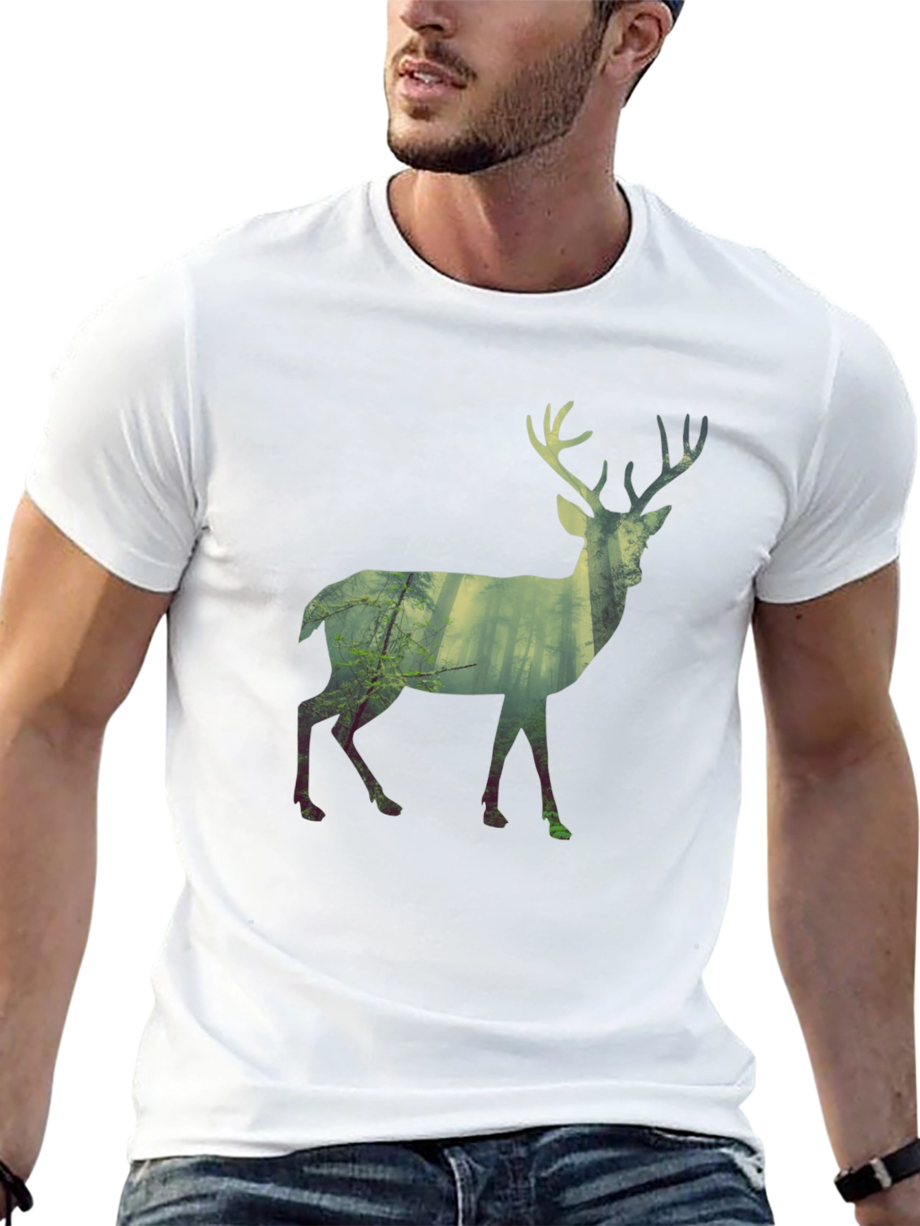 Deer Forest Silhouette Graphic Tee
