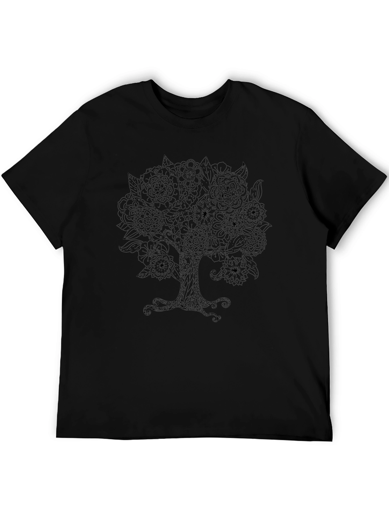Floral Tree Graphic Tee - Black
