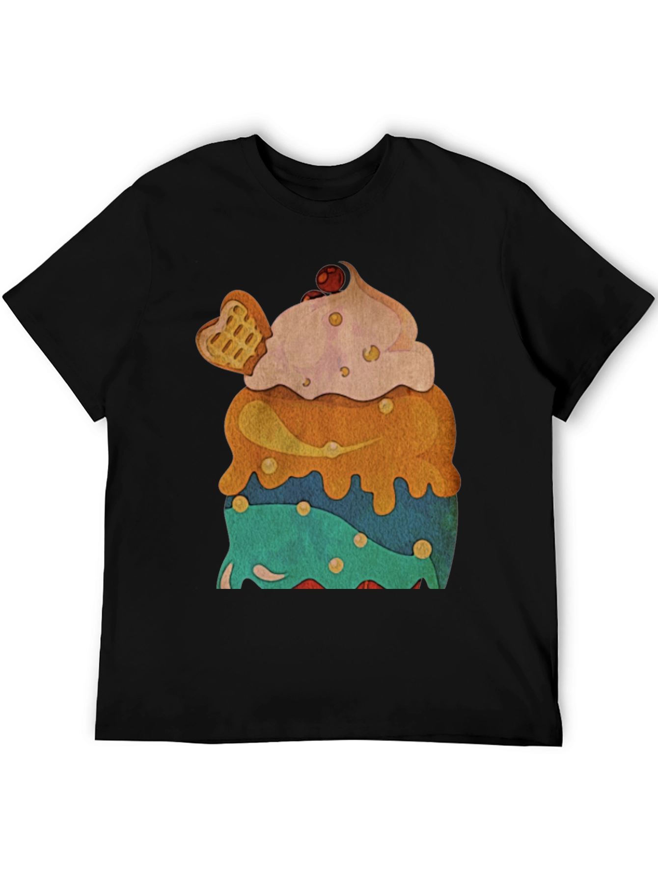 Novelty Dessert T-Shirt - Cupcake with Waffle Heart
