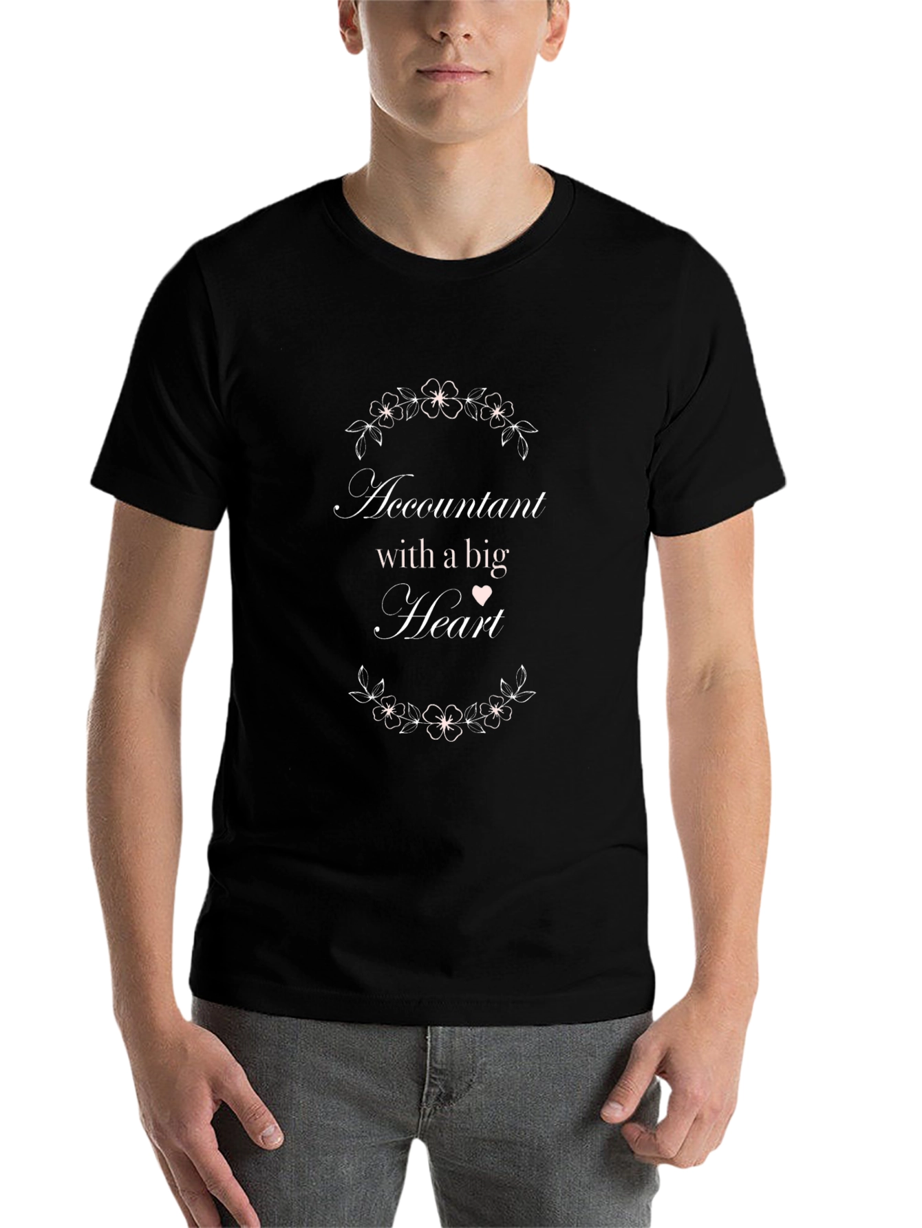 Accountant with a Big Heart Black T-Shirt