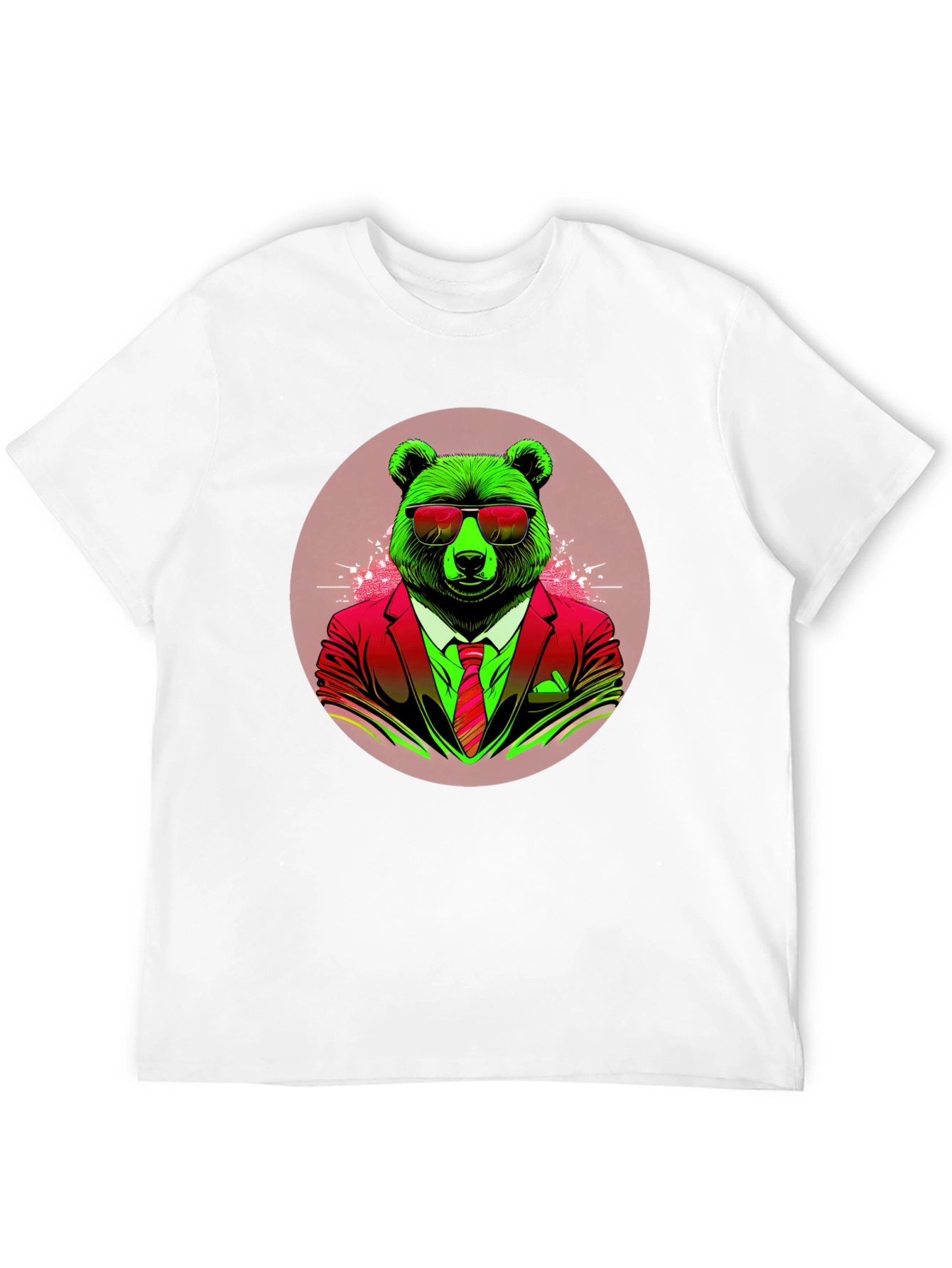 Bear in Suit Graphic Tee - Cool Animal Design