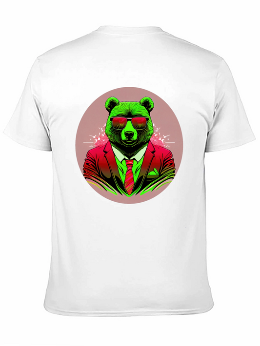 Bear in Suit Graphic Tee - Cool Animal Design