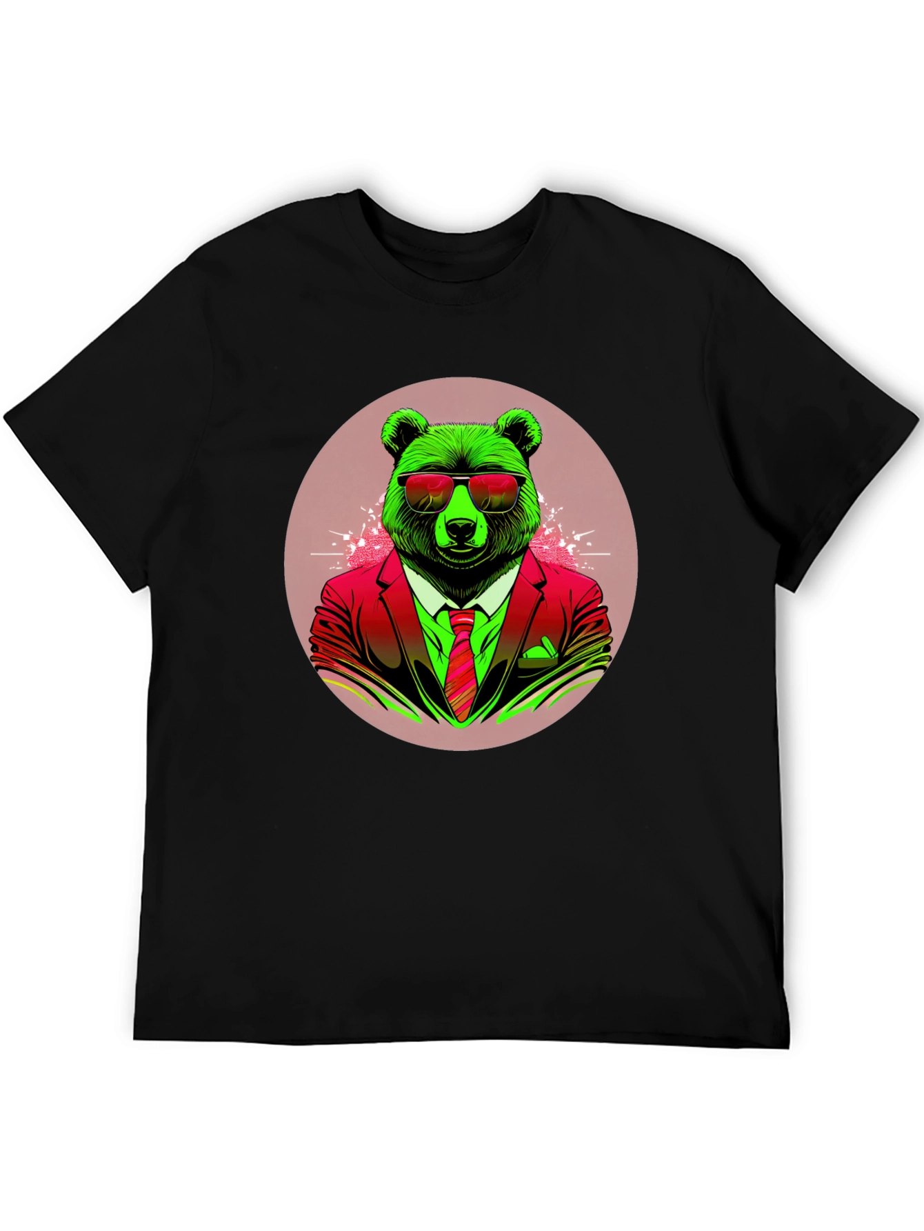 Bear in Suit Graphic Tee - Cool Animal Design