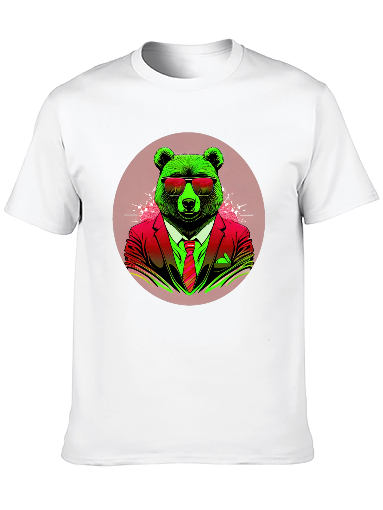 Bear in Suit Graphic Tee - Cool Animal Design