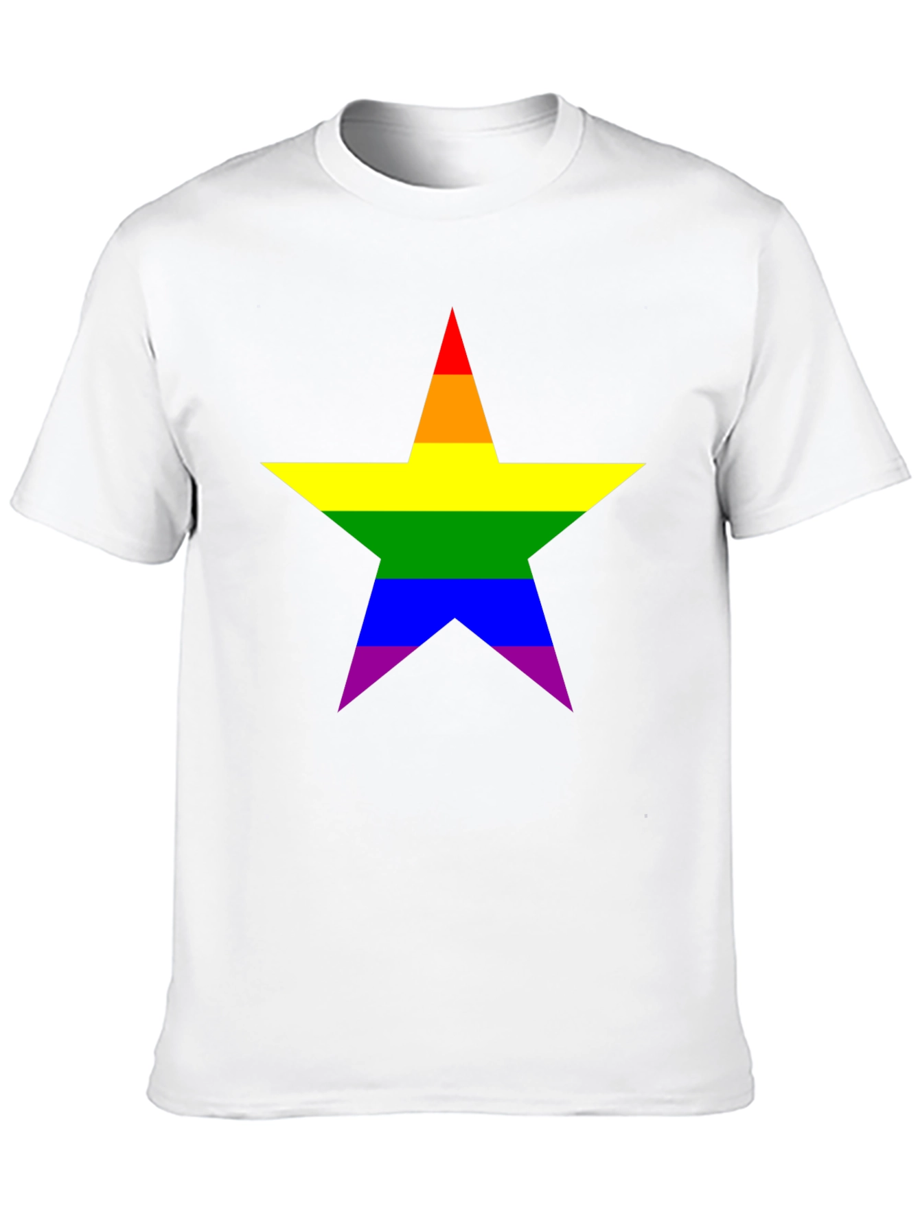 Rainbow Star Pride T-Shirt - Black Cotton Tee