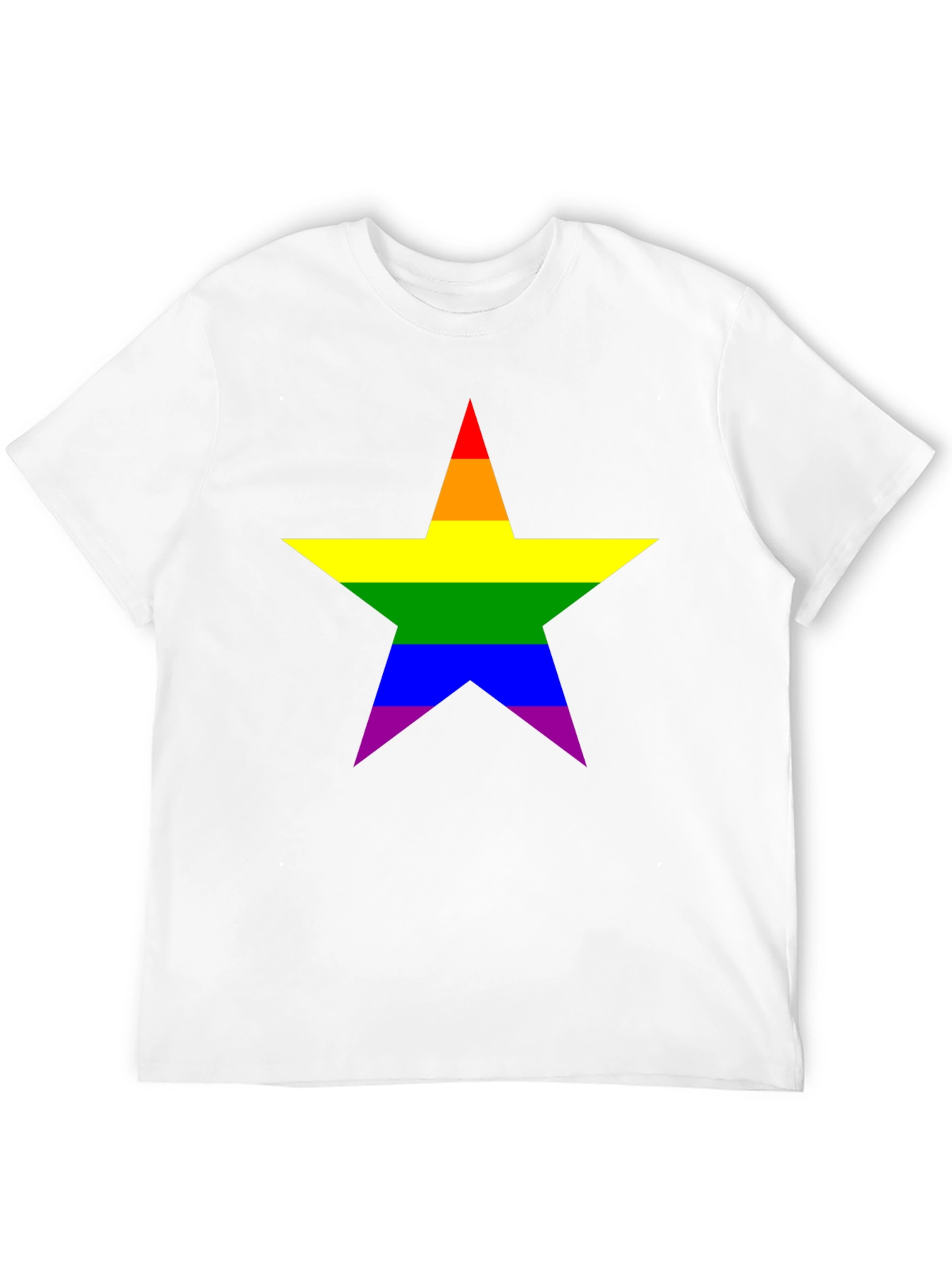 Rainbow Star Pride T-Shirt - Black Cotton Tee