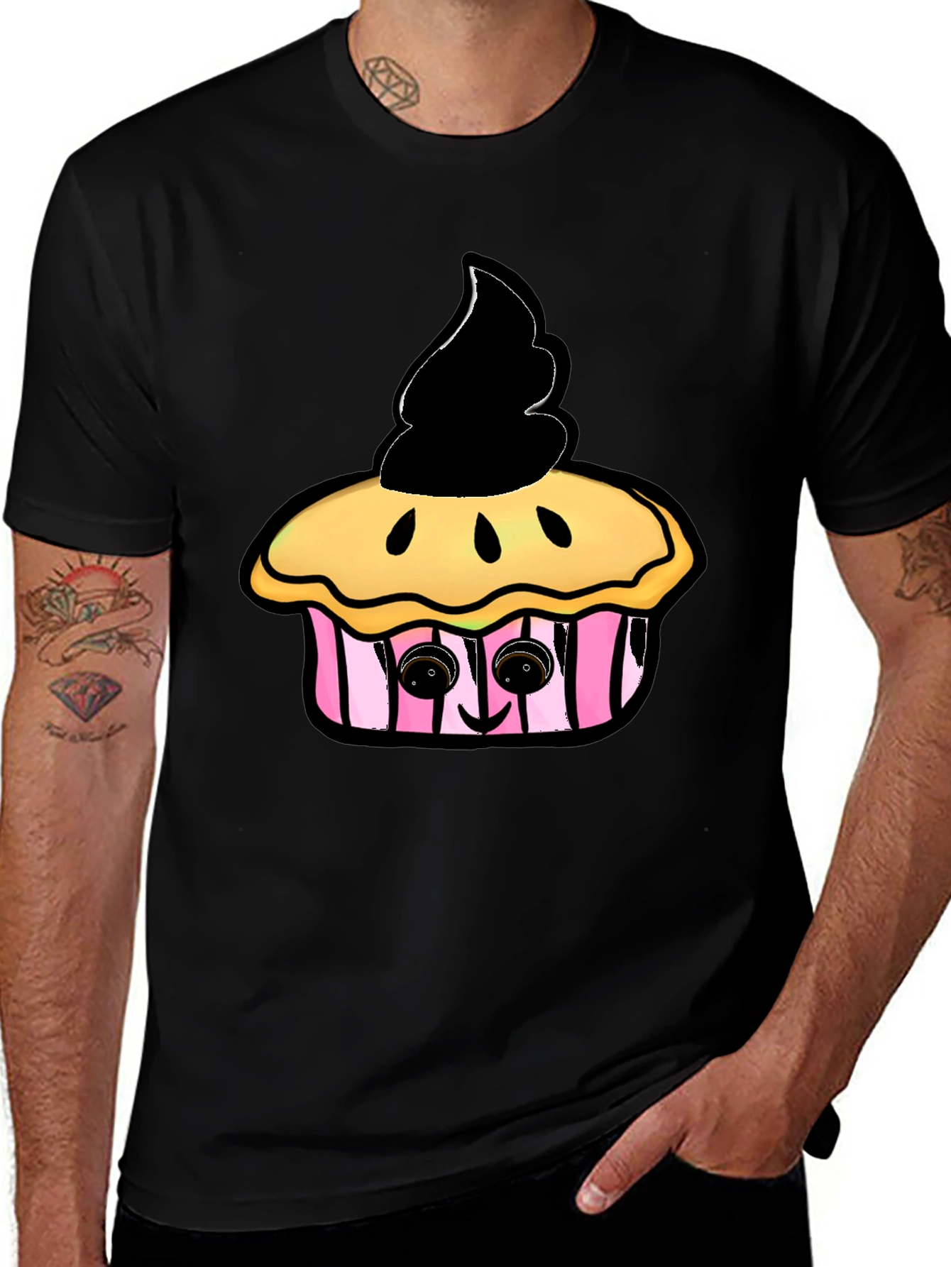 Cupcake Graphic Black T-Shirt